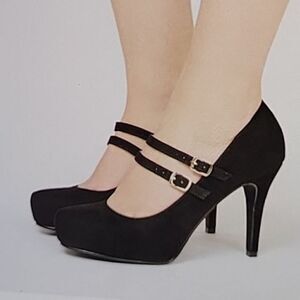 BRAND NEW JUSTFAB RAYNA DARK BLUE SUEDE MARY JANE STYLE WOMEN"S SHOE